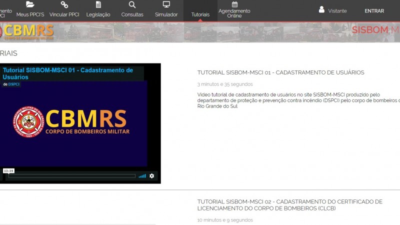 Tutoriais SISBOM - MSCI