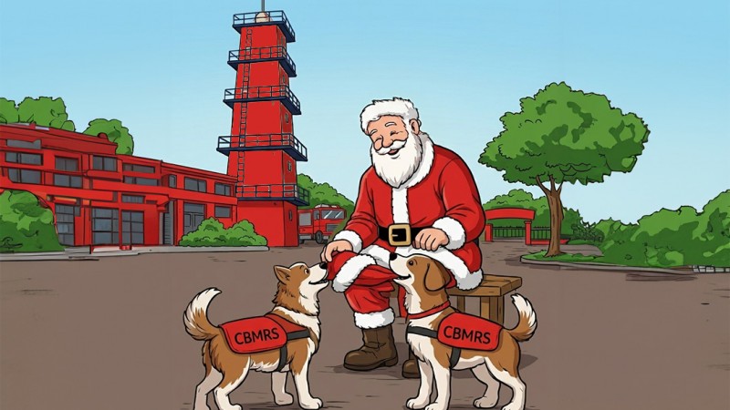Uma Miss&atilde;o de Natal com os C&atilde;es do CBMRS